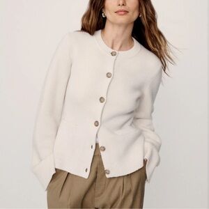 Elegant Women's Jenni Kayne Cooper Cardigan in Warm Ivory/cream/beige